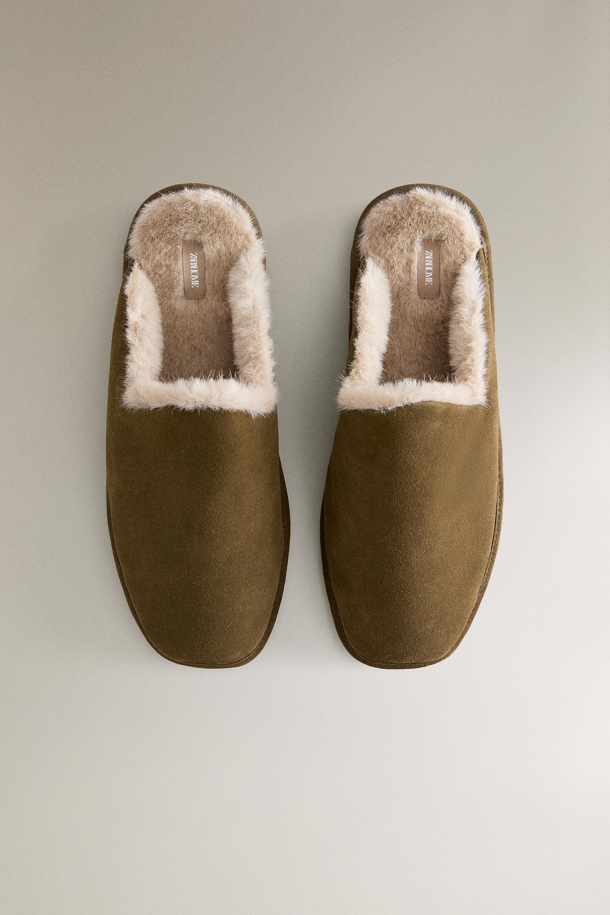 CHAUSSONS CUIR CHAUDS